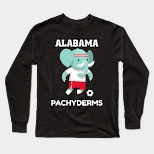 ⚽ Alabama Football, Elephant Kicks the Ball, Imaginary Team Spirit Long Sleeve T-Shirt